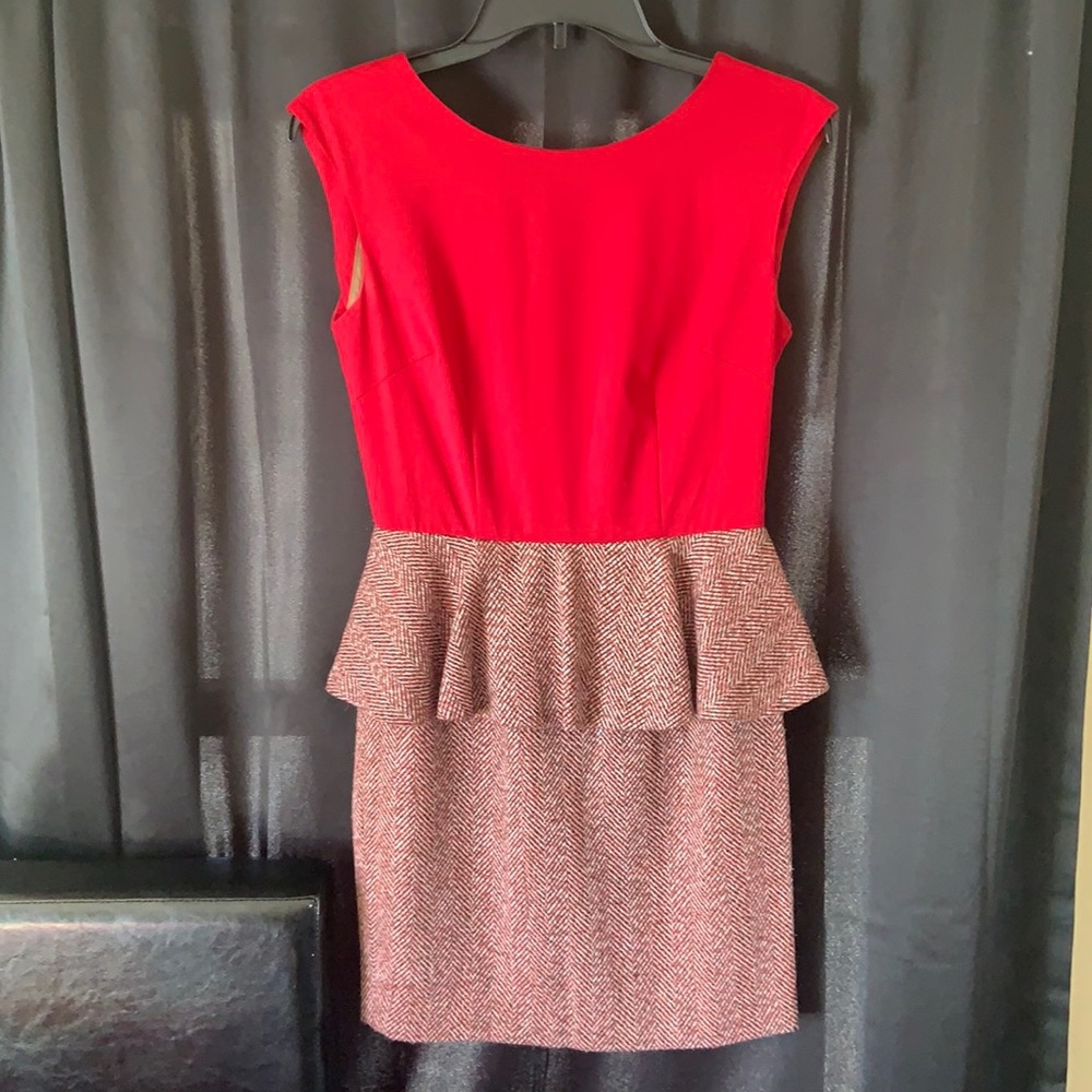 Esley Vintage Red Peplum Dress